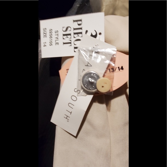 NWT VINTAGE PLAZA SOUTH PANTSUIT CREAM WITH LACE IN SUIT JACKET SIZE 14 (3 pces) - Picture 4 of 12